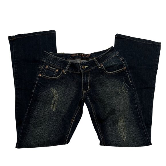Miss O&Y Women's Embellished Denim Jeans With Rhinestone Pocket Detailing - Picture 1 of 11